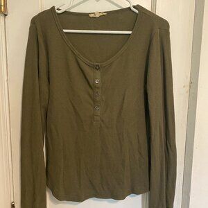 Madewell Waffle Long Sleeve (Olive)